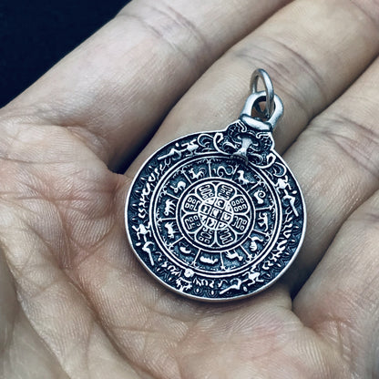S925 Sterling Silver Jiugong Bagua Pendant – Zodiac Silver Talisman