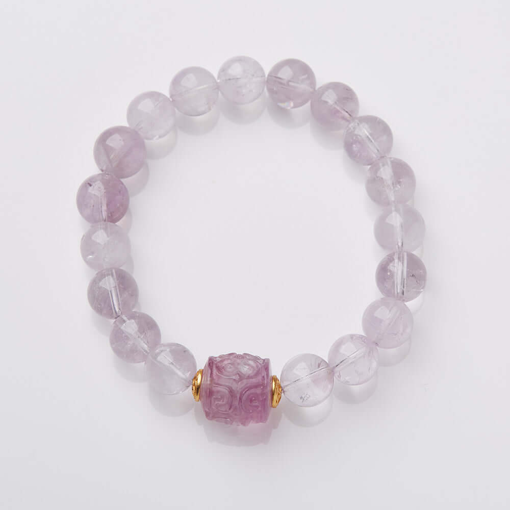 2025 Women’s Nine Purple Fire Bracelet – Natural Amethyst & Phantom Quartz Feng Shui Jewelry - ZENHIMA