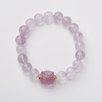 2025 Women’s Nine Purple Fire Bracelet – Natural Amethyst & Phantom Quartz Feng Shui Jewelry - ZENHIMA