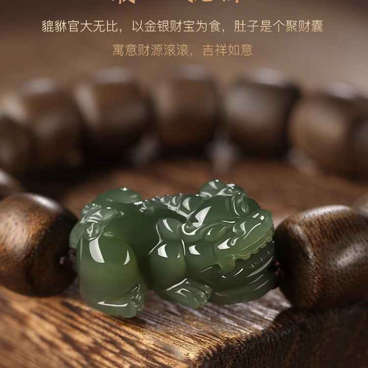Premium Brunei Agarwood Hetian Jade Pixiu Bracelet