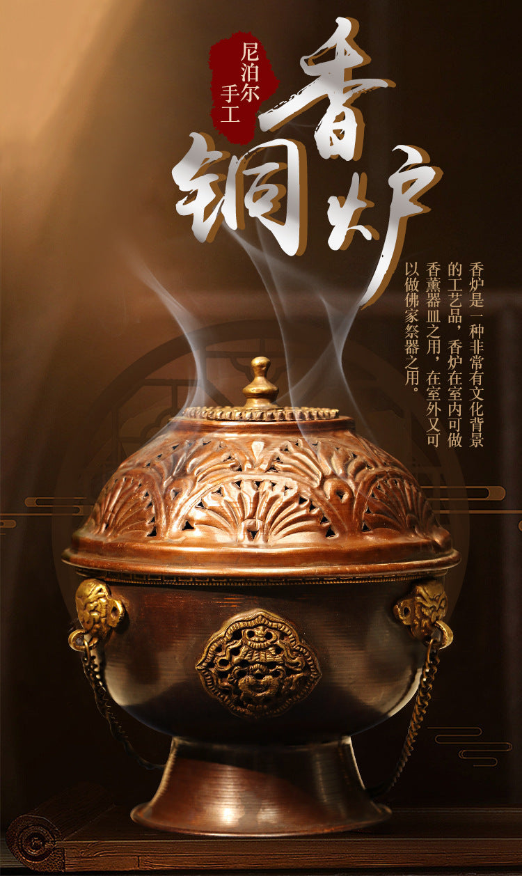 ZenHima Nepal Copper Handcrafted Tibetan Incense Burner - ZENHIMA