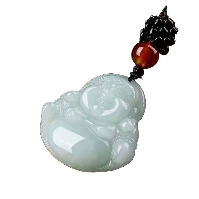 ZenHima Natural Jadeite Maitreya and Guanyin Buddha Necklace - ZENHIMA