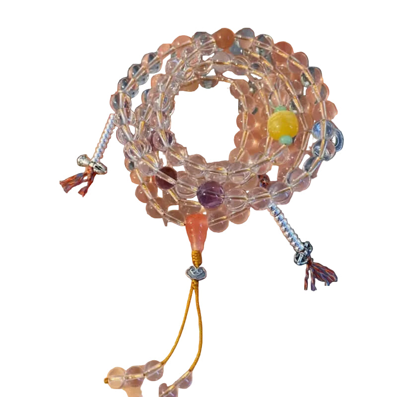 ZenHima Natural White Crystal 108 Bead Mala Bracelet - ZENHIMA
