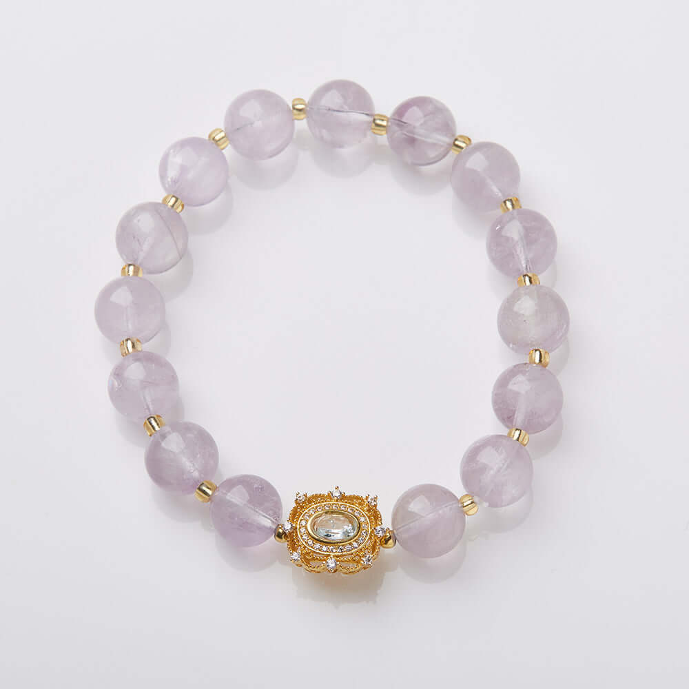 2025 Women’s Nine Purple Fire Bracelet – Natural Amethyst & Phantom Quartz Feng Shui Jewelry - ZENHIMA