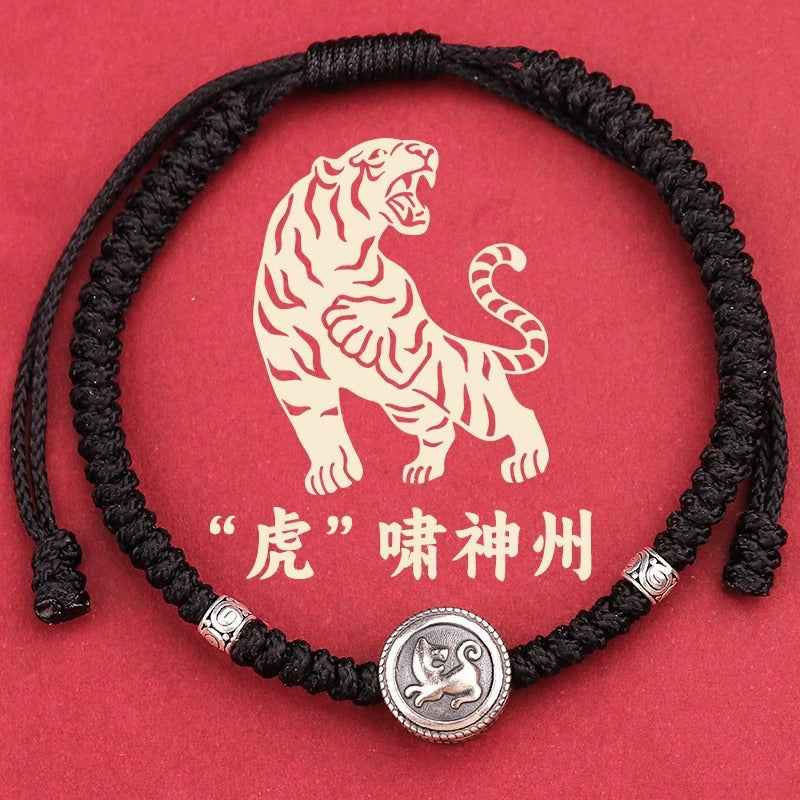 ZenHima Chinese Zodiac 925 Sterling Silver Red String Bracelet - Snake Year Blessing Bracelet