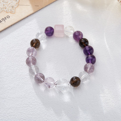 2025 Women’s Nine Purple Fire Bracelet – Natural Amethyst & Phantom Quartz Feng Shui Jewelry - ZENHIMA