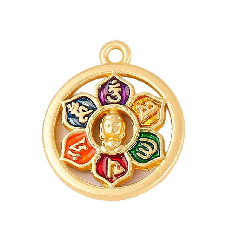 ZenHima Hand-painted Six-Word Mantra Bead Pendant – DIY Thangka Bracelet - ZENHIMA