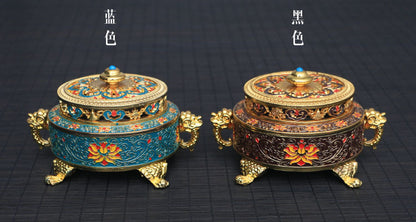 ZenHima Large Enamel Tibetan Incense Burner - ZENHIMA