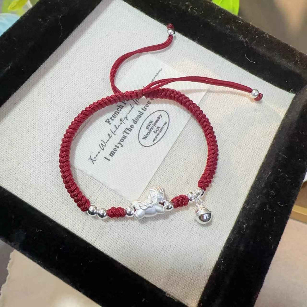 2026 Year of the Horse 999 Fine Silver Fortune Bead Bell Bracelet