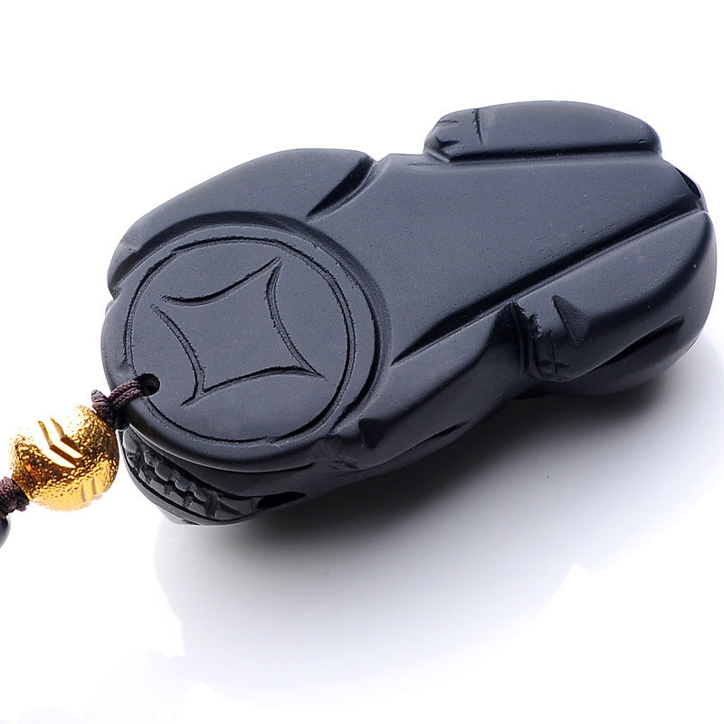 ZenHima Natural Obsidian Winged Pi Xiu Pendant - ZENHIMA