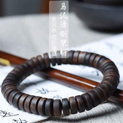 Premium Indonesian Agarwood Natural Slice Mala Bracelet