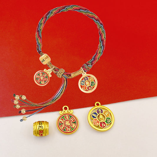 ZenHima Hand-painted Six-Word Mantra Bead Pendant – DIY Thangka Bracelet - ZENHIMA