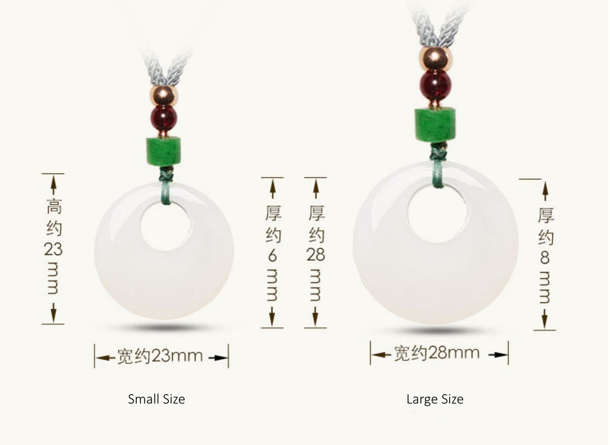 Mini White Jade Peace Pendant Necklace – Small Size