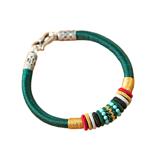 Handwoven Tibetan Nine-Strand Vajra Knot Red String Bracelet