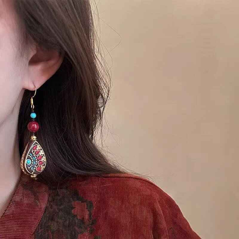 ZenHima Tibetan Nepalese Exotic Dharma-Sankha Earrings