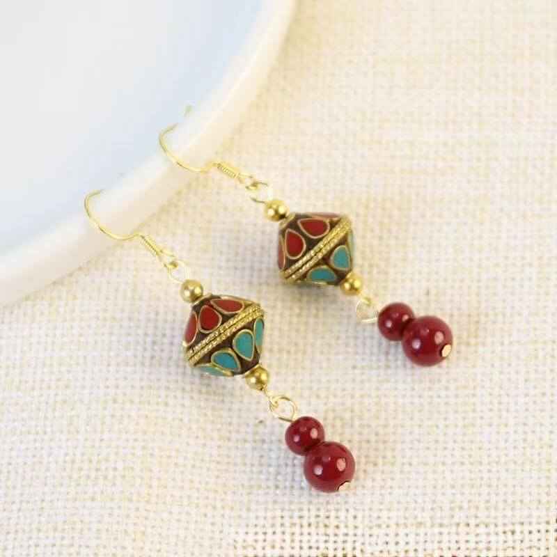 ZenHima Tibetan Nepalese Exotic Dharma-Sankha Earrings