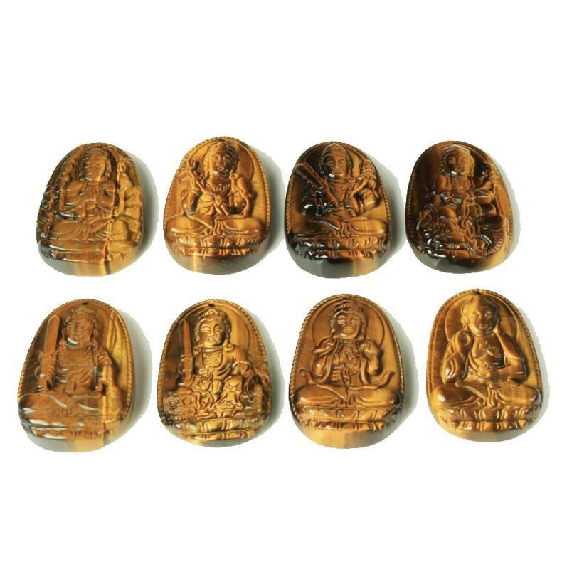 ZenHima Tibetan Tiger Eye Zodiac Guardian Buddha Pendant Necklace – Birth Year Protection Amulet - ZENHIMA