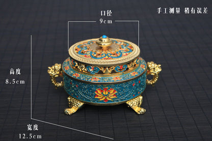 ZenHima Large Enamel Tibetan Incense Burner - ZENHIMA