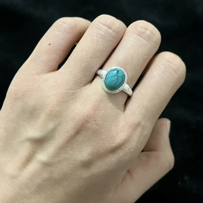 ZenHima Tibetan 925 Sterling Silver Adjustable Ring with Turquoise and Red Agate - ZENHIMA