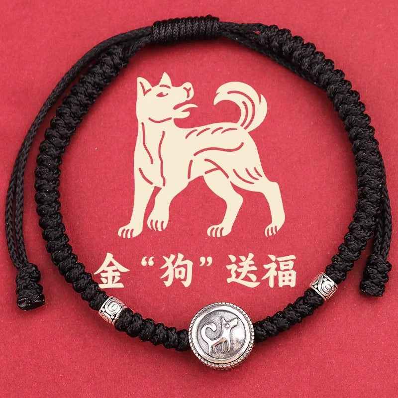 ZenHima Chinese Zodiac 925 Sterling Silver Red String Bracelet - Snake Year Blessing Bracelet
