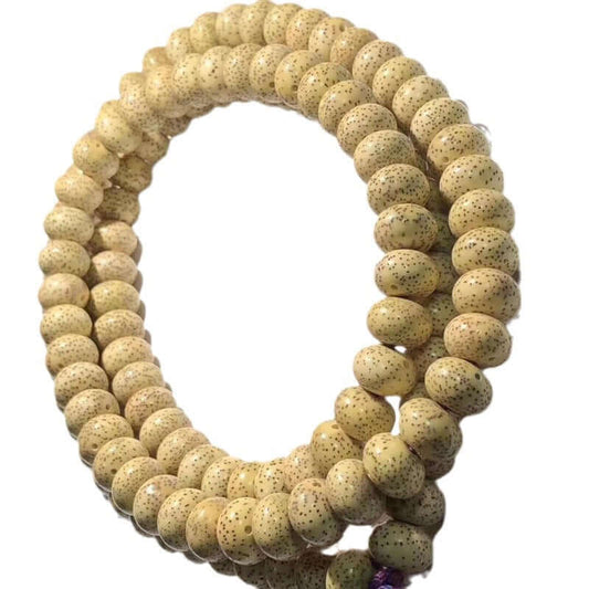 ZenHima Tibetan Natural Star Moon Bodhi 108 Golden Seed Apple-Shaped Buddhist Mala Beads - ZENHIMA
