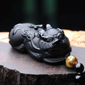 ZenHima Natural Obsidian Winged Pi Xiu Pendant - ZENHIMA