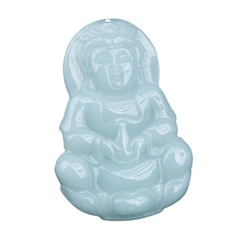 ZenHima Natural Jadeite Maitreya and Guanyin Buddha Necklace - ZENHIMA