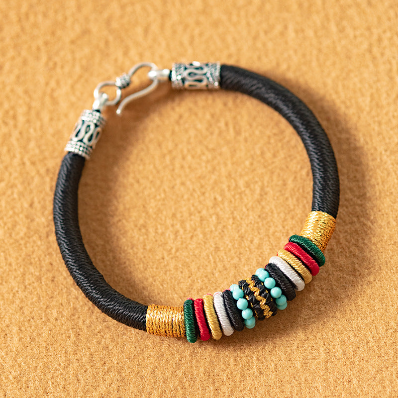 Handwoven Tibetan Nine-Strand Vajra Knot Red String Bracelet - ZENHIMA
