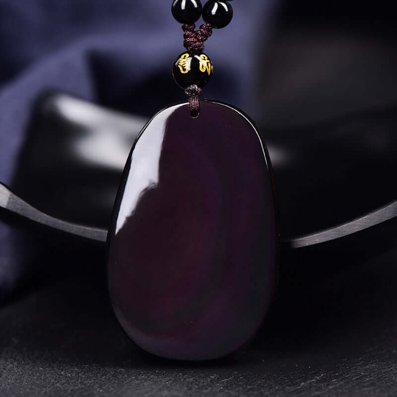 Natural Rainbow Eye Obsidian Dragon Ball Pixiu Pendant Necklace for Men and Women Vintage Trendy - ZENHIMA
