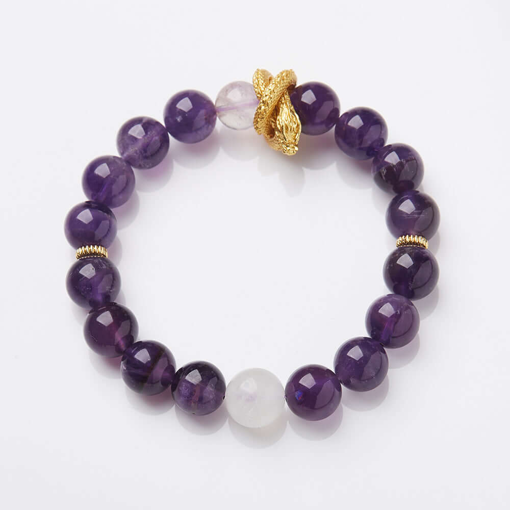 2025 Women’s Nine Purple Fire Bracelet – Natural Amethyst & Phantom Quartz Feng Shui Jewelry - ZENHIMA