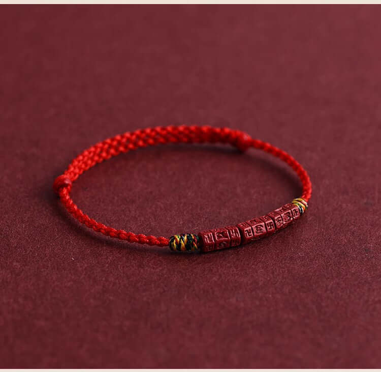 ZenHima Tibetan Om Mani Padme Hum Natural Cinnabar Bracelet / Anklet - ZENHIMA