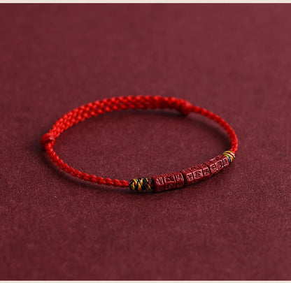 ZenHima Tibetan Om Mani Padme Hum Natural Cinnabar Bracelet / Anklet - ZENHIMA