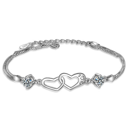 ZenHima Heart Amethyst Sterling Silver Bracelet - ZENHIMA