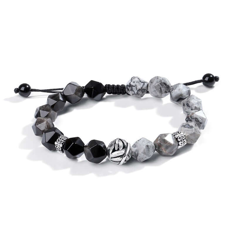 ZenHima 925 Silver & Black Obsidian Meditation Mala Bracelet – Spiritual Unisex Jewelry - ZENHIMA