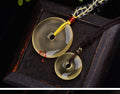 ZenHima Natural Yellow Crystal Peace Buckle Necklace – Unisex Pendant - ZENHIMA