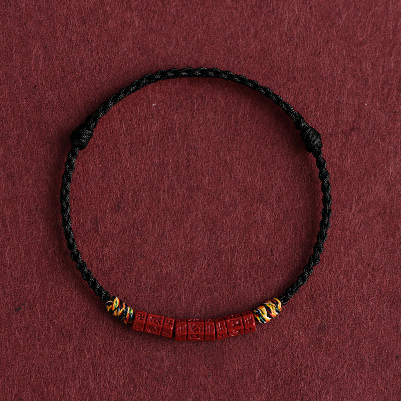 ZenHima Tibetan Om Mani Padme Hum Natural Cinnabar Bracelet / Anklet