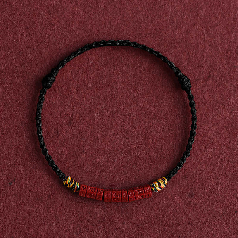 ZenHima Tibetan Om Mani Padme Hum Natural Cinnabar Bracelet / Anklet - ZENHIMA