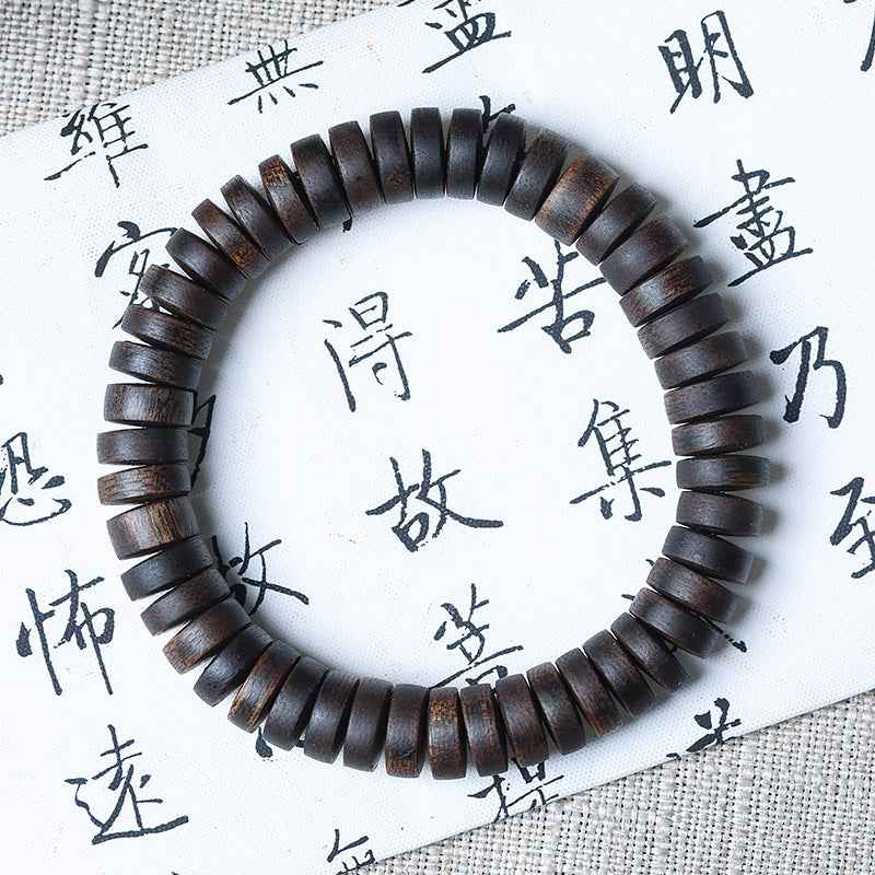 Premium Indonesian Agarwood Natural Slice Mala Bracelet