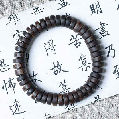 Premium Indonesian Agarwood Natural Slice Mala Bracelet