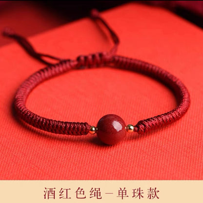 Cinnabar Couple Woven One Heart One Mind Red Rope Bracelet for Women