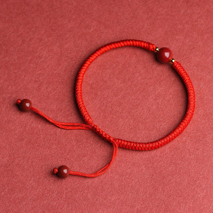 Cinnabar Couple Woven One Heart One Mind Red Rope Bracelet for Women