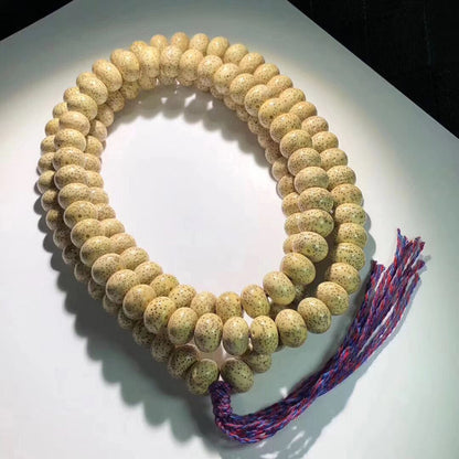 ZenHima Tibetan Natural Star Moon Bodhi 108 Golden Seed Apple-Shaped Buddhist Mala Beads - ZENHIMA