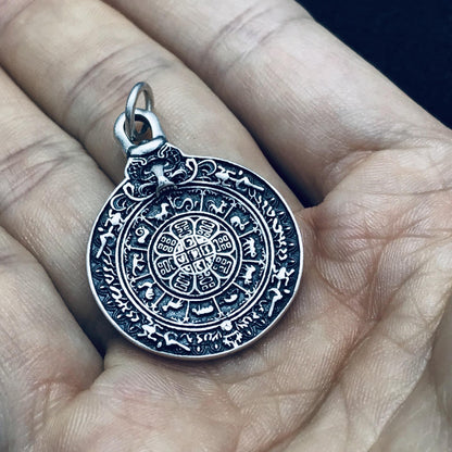 S925 Sterling Silver Jiugong Bagua Pendant – Zodiac Silver Talisman