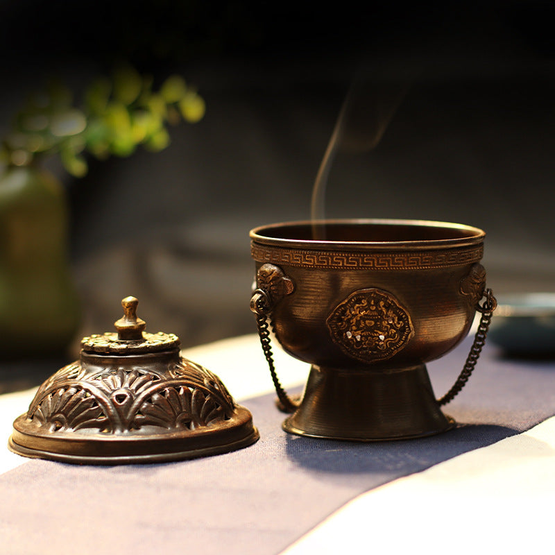 ZenHima Nepal Copper Handcrafted Tibetan Incense Burner - ZENHIMA