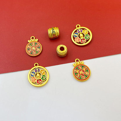 ZenHima Hand-painted Six-Word Mantra Bead Pendant – DIY Thangka Bracelet - ZENHIMA