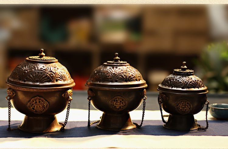ZenHima Nepal Copper Handcrafted Tibetan Incense Burner - ZENHIMA