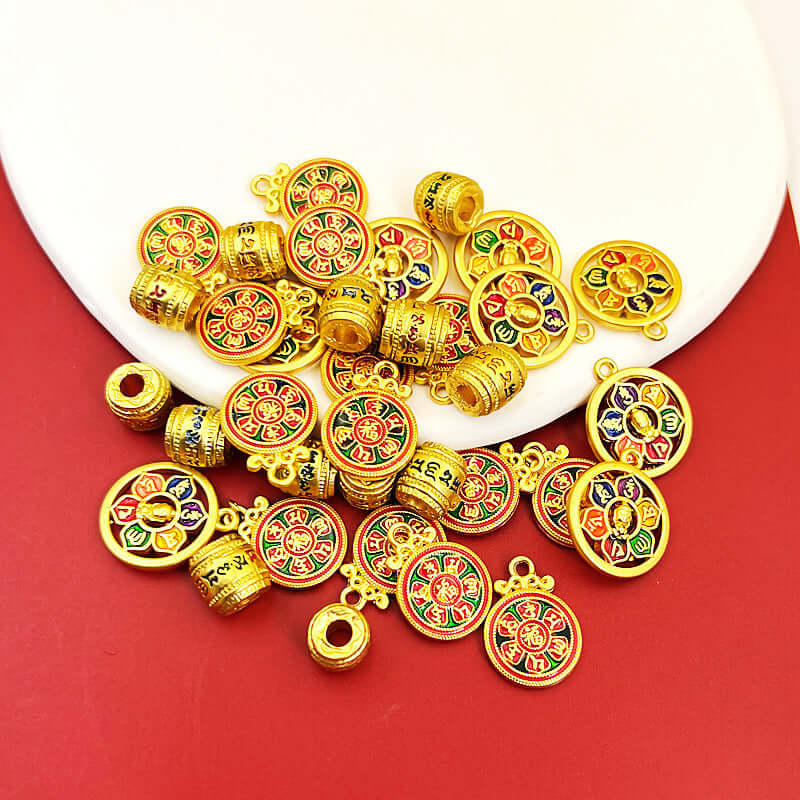 ZenHima Hand-painted Six-Word Mantra Bead Pendant – DIY Thangka Bracelet - ZENHIMA