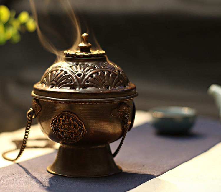 ZenHima Nepal Copper Handcrafted Tibetan Incense Burner - ZENHIMA