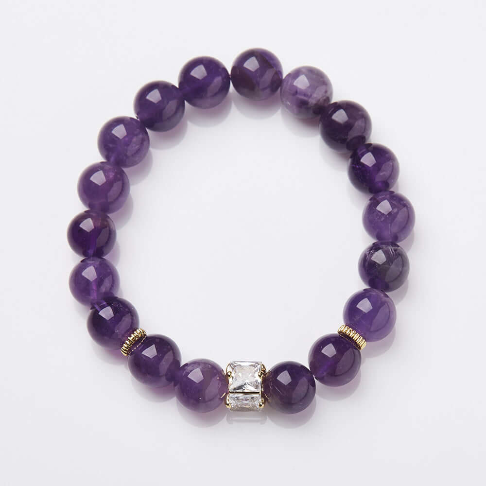 2025 Women’s Nine Purple Fire Bracelet – Natural Amethyst & Phantom Quartz Feng Shui Jewelry - ZENHIMA