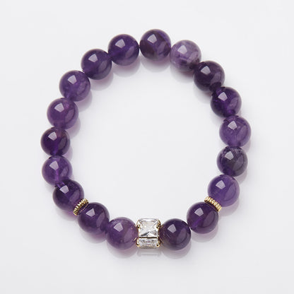 2025 Women’s Nine Purple Fire Bracelet – Natural Amethyst & Phantom Quartz Feng Shui Jewelry - ZENHIMA